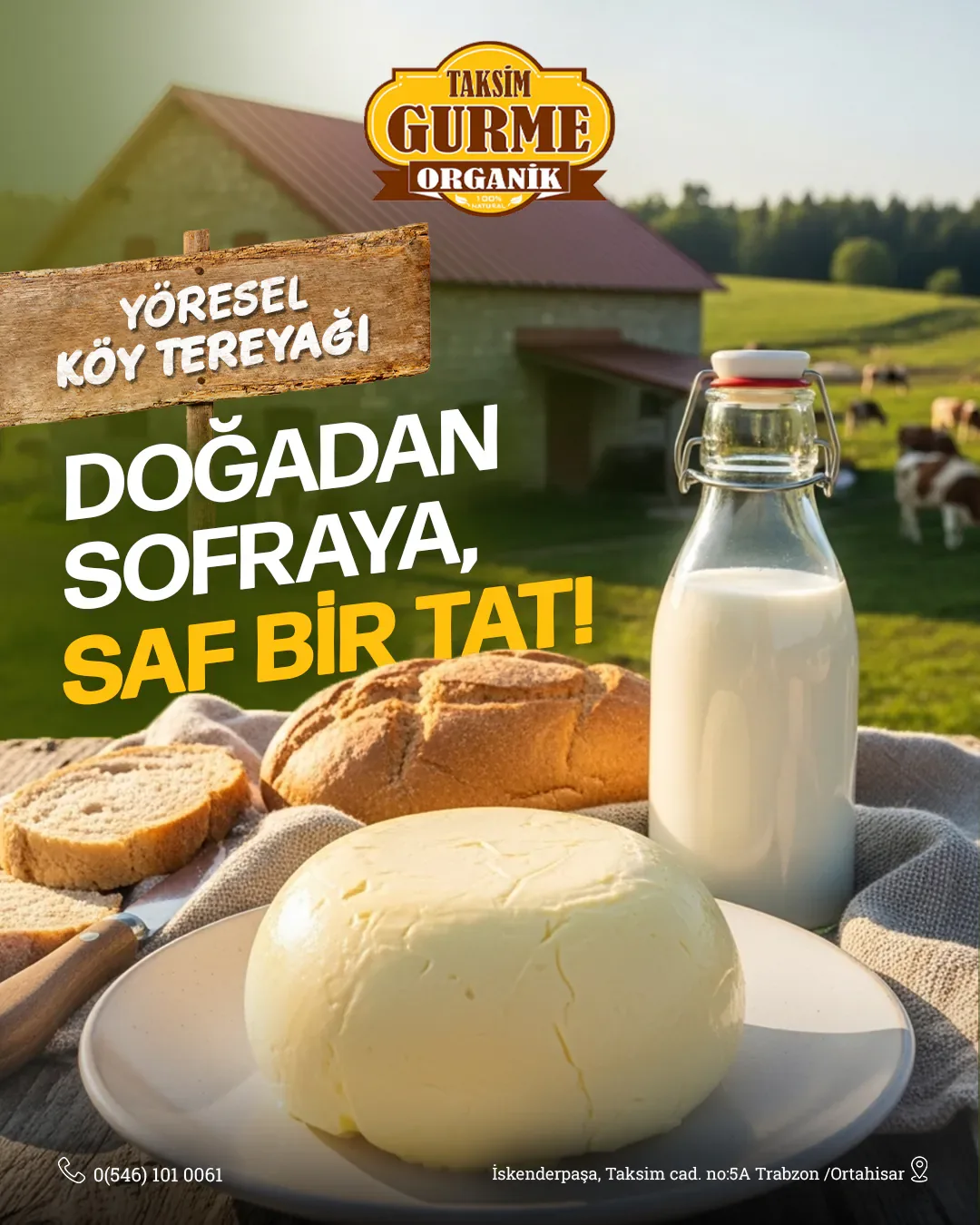 Taksim Gurme Organik Yöresel Köy Tereyağı Sosyal Medya… Trabzon sosyal medya referansı (Post)