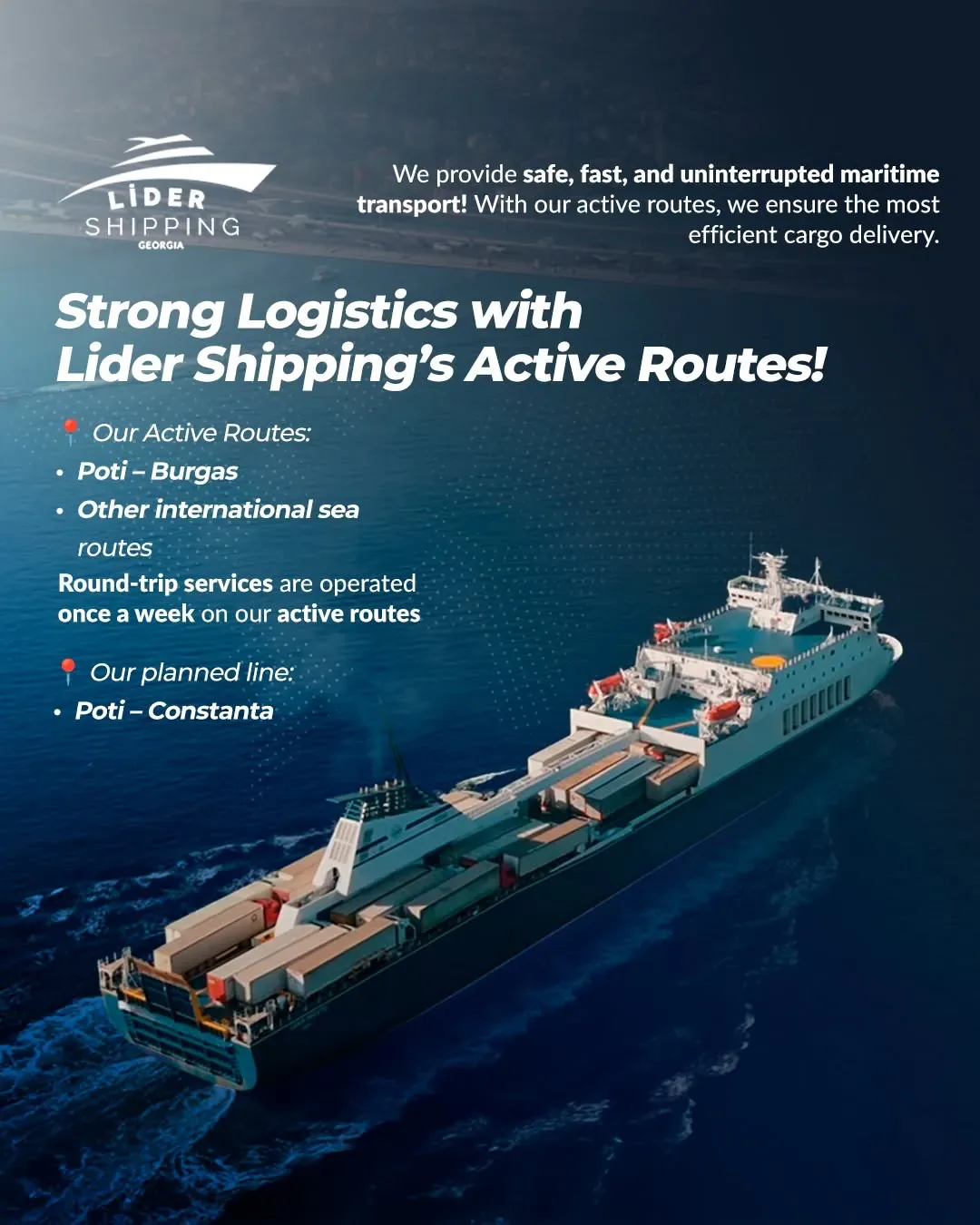 Lider Shipping Georgia Trabzon sosyal medya referansı (Post)