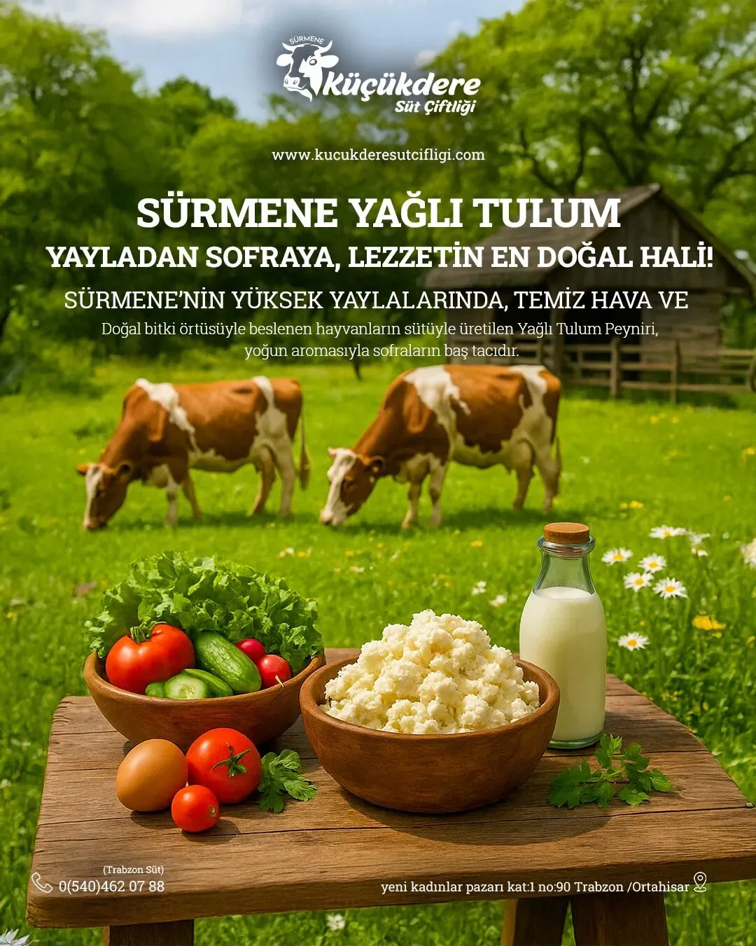 Küçükdere Süt Çiftliği Trabzon sosyal medya referansı (Post)